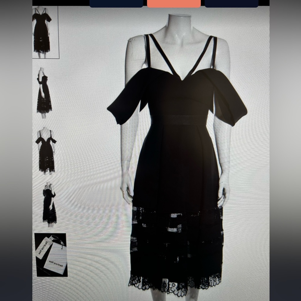 Self-Portrait Black Long Sleeve Dress